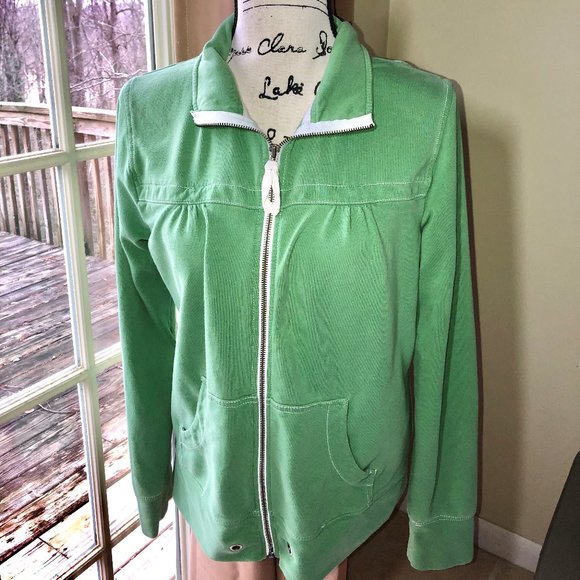 green jogging suit